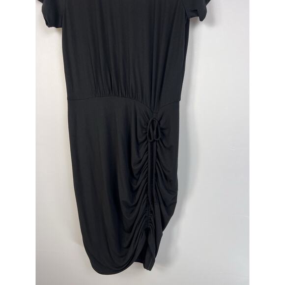 VERONICA BEARD Ruched Hannock M Dress In Black - Picture 11 of 11